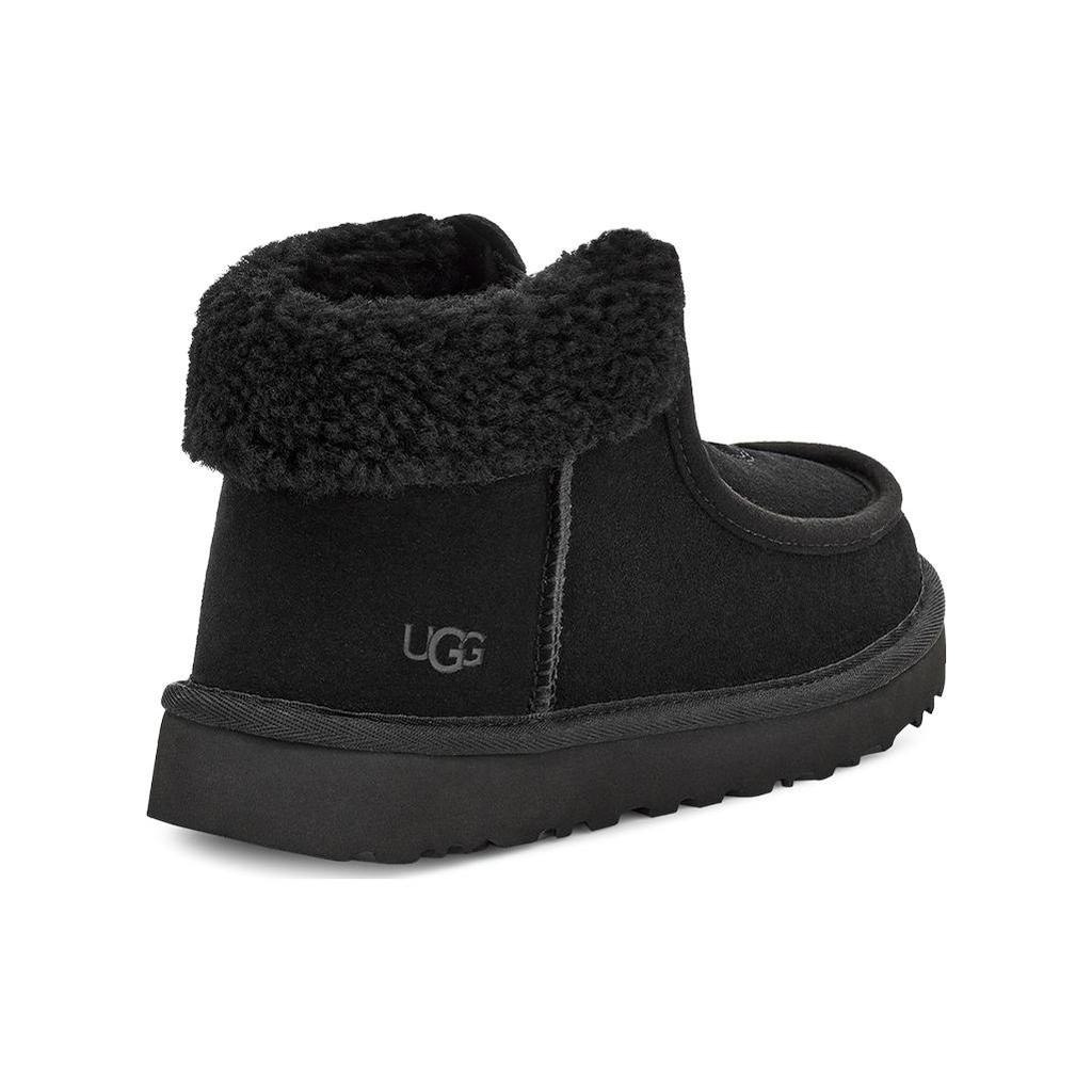 (WMNS) UGG Funkarra Suede Fur Collar Zip 'Black' Women's 1143955-BLK