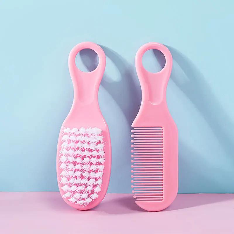 2Pcs/Set Baby Hairbrush Comb Portable Newborn Infant Toddlers Soft Hair Brush Head Massager Comb Set Baby Kid Hair Care Supplies