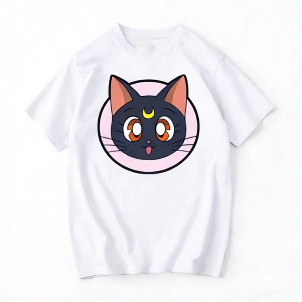 Sailor Moon Retro 90s Anime Graphic T-Shirt for Boys Girls Cotton Fans Gift Summer Crew Neck Short Sleeve Tops