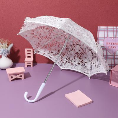 Umbrelă Parasolă Dantelă Albă Nuntă Vintage Decorativă Recuzită Foto Accesoriu Mireasă Ornament Fată Umbrelă de Modă Recuzită Scenă