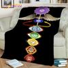 Rainbow 7 Chakra Yoga Meditation Blanket,Flannel Throw Blanket for Home Bedroom Bed Sofa Picnic Office Hiking Leisure Nap Cover