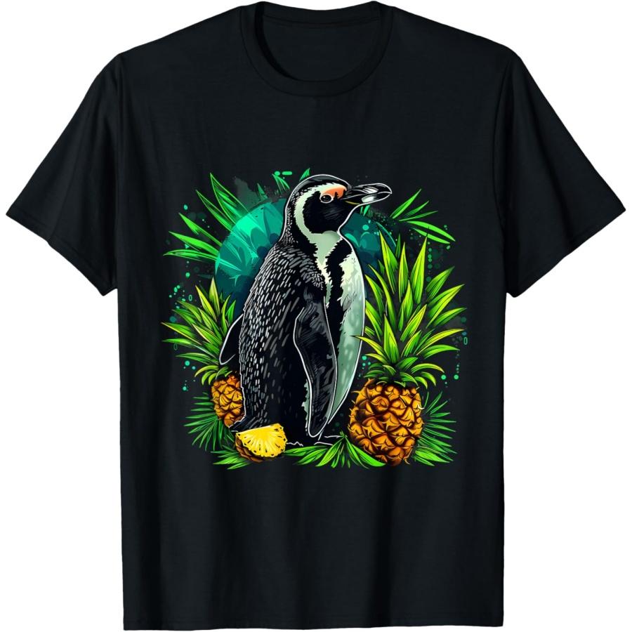 Pineapple Penguin Bird Colourful Artwork Motif Penguin Lover T-Shirt(1) XXXXXL