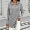 Women's Color Hooded Long Sleeve Pullover Casual Sweatshirt for Everyday Wear