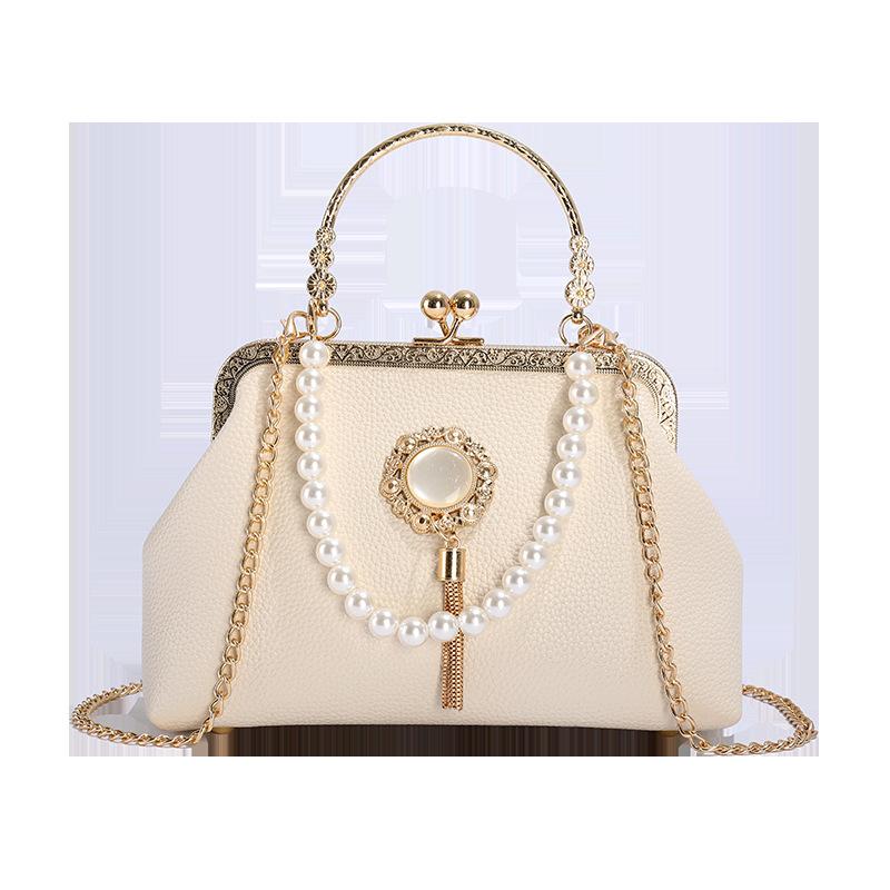 2026 Pearl Chain Crossbody Bag Small Square Bag