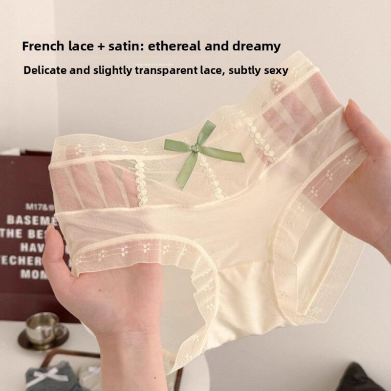 Ladies Summer Thin Sexy Lace Comfortable Moisture Absorbing Antibacterial Triangle Briefs