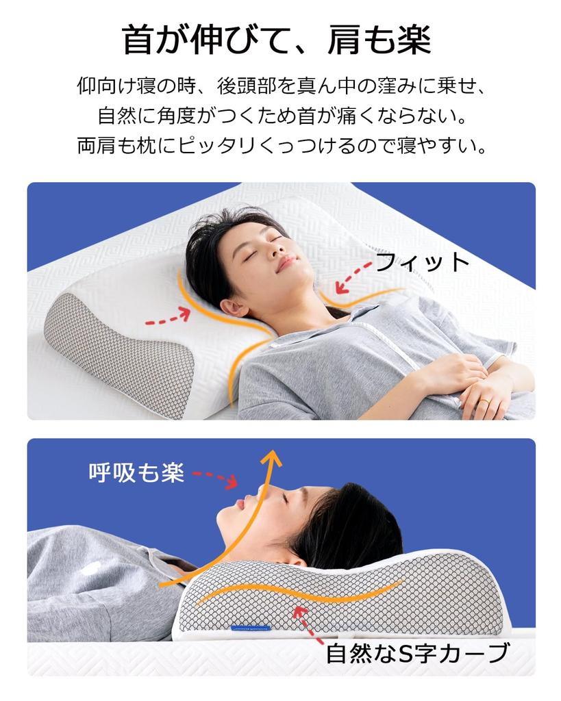 Memory Foam No Neck High Pillow for Side Concave In the Suitable for Both Back and Side Sleeping Comfortable Sleeping Neck and Shoulder Cervical