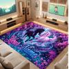 Horse Theme Soft Crystal Velvet Rug Custom Name & Text Print Non Slip Floor Rug for Bedroom Living Room