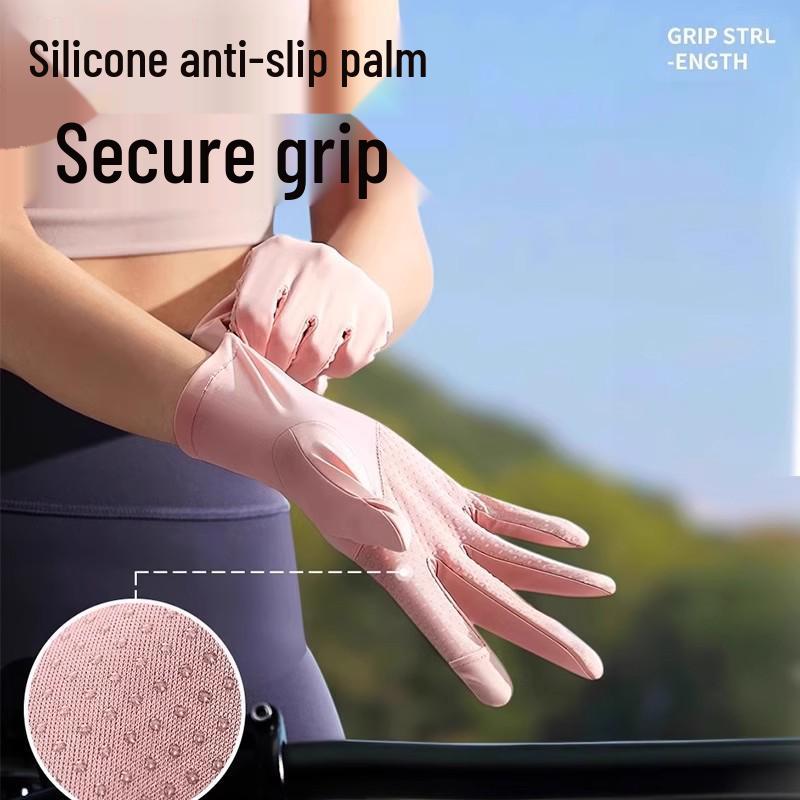 Women's Ice Silk UV Protection Driving Gloves: Non-Slip, Touchscreen, Thin, Perfect for Summer Cycling & Riding
