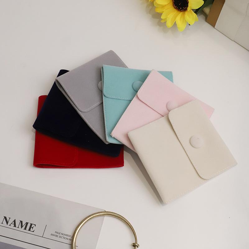 Velvet Jewelry Storage Bag with Snap Button - Necklace & Ring Organizer
