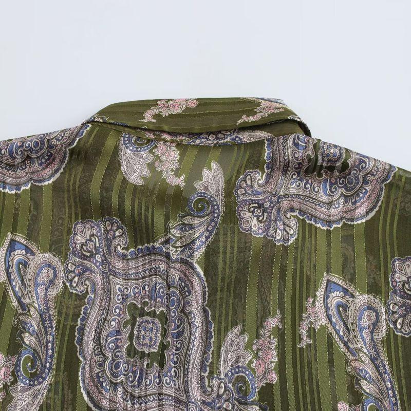 Kaslead New Arrival Women's Fashion Style Fashion Metal Color Line Print Shirt 2539149