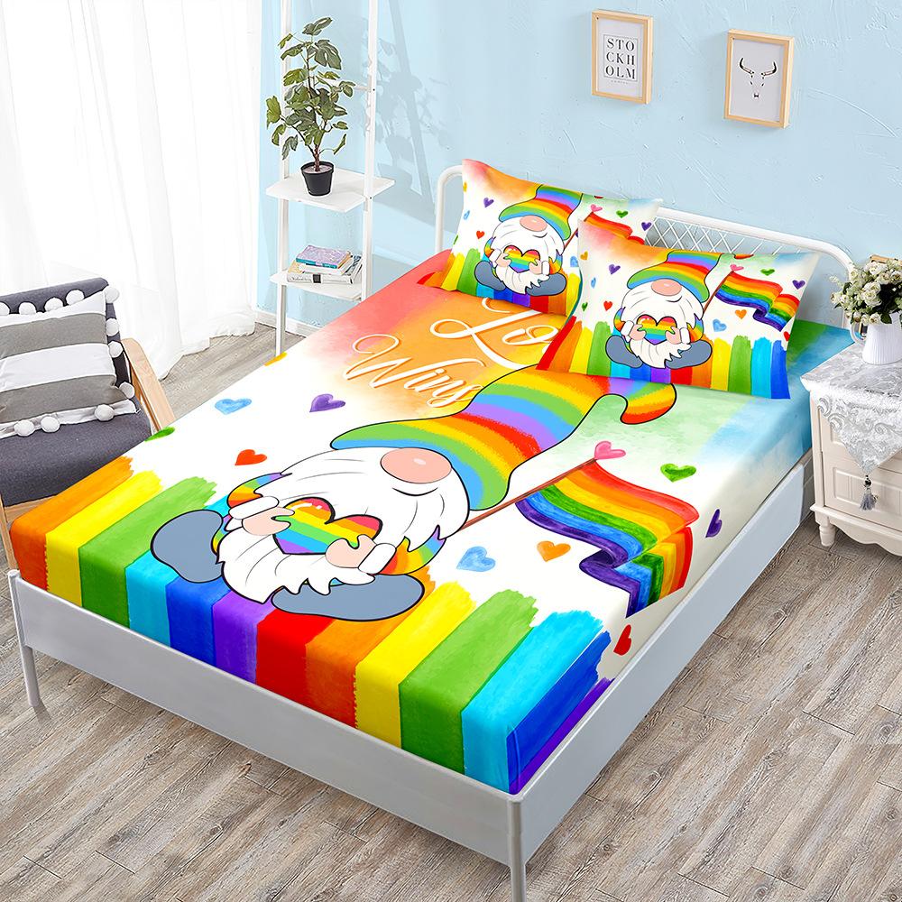 Three-Piece Mattress, Mattress Cover, Rainbow Dwarf Love Letter Mattress Cover.