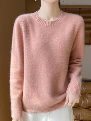 Suéter de cachemira para mujer Qinghe Cashmere 30% cachemira 70% lana Otoño e invierno Suéter de cachemira suave y cálido