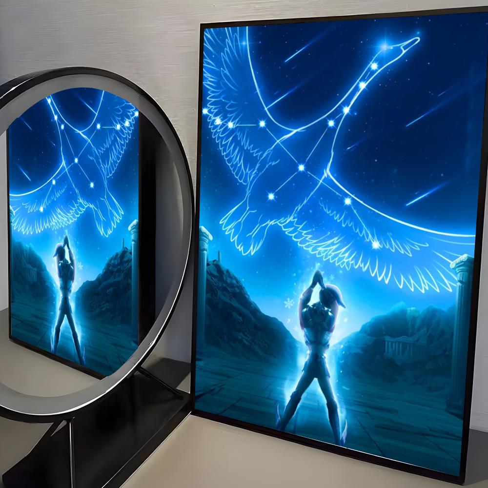 S-Saint Seiya Anime Klasyczny Plakat HD Sztuka Mural Ścienny Plakat Wodoodporny Vintage Nadruk Dekoracja do Wystroju Domu DIY