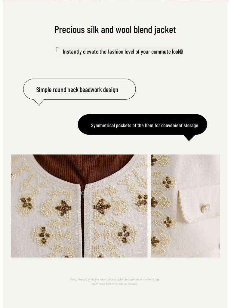 Vielseitiger Woll-Cardigan-Mantel - Herbst-/Winter-Design, Pendler-Stil, Langarm-Oberteil