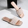 Fashion Summer New Flat Heel Rhinestone Slippers Women Fashion All-match Rhinestones Sandals Outdoor Beach Slides Slippers
