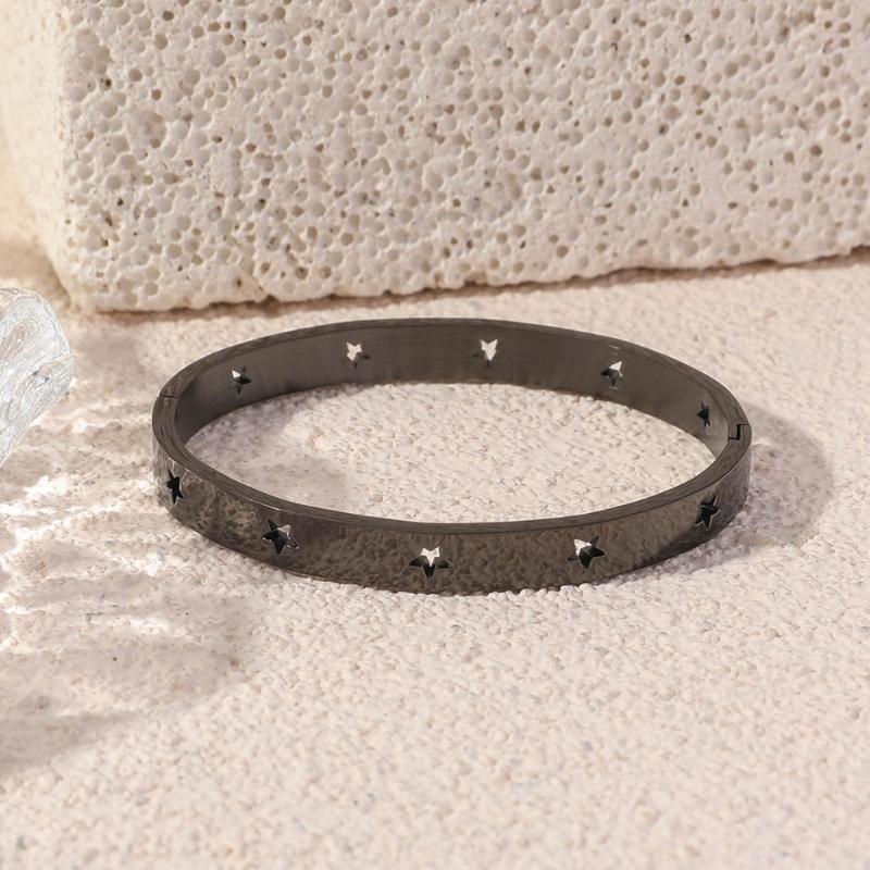 Chic Bracelet Wrist Jewelry Hollow Star Bangle Suitable for Fashionable Outfit