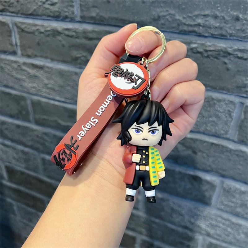 Trendy Demon Slayer Keychains: Cool Nezuko, Kyoujurou, Tanjiro Bag Pendant for Men & Women