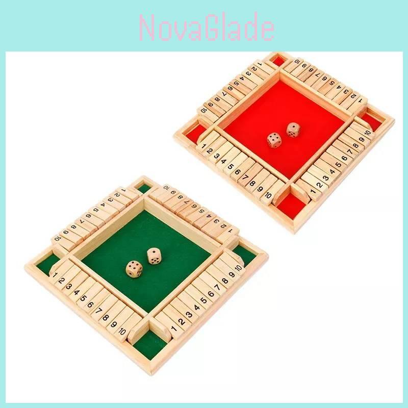 Engaging Wooden Four-sided Number Flip Game For Adults And Kids Ideal For Stress Relief