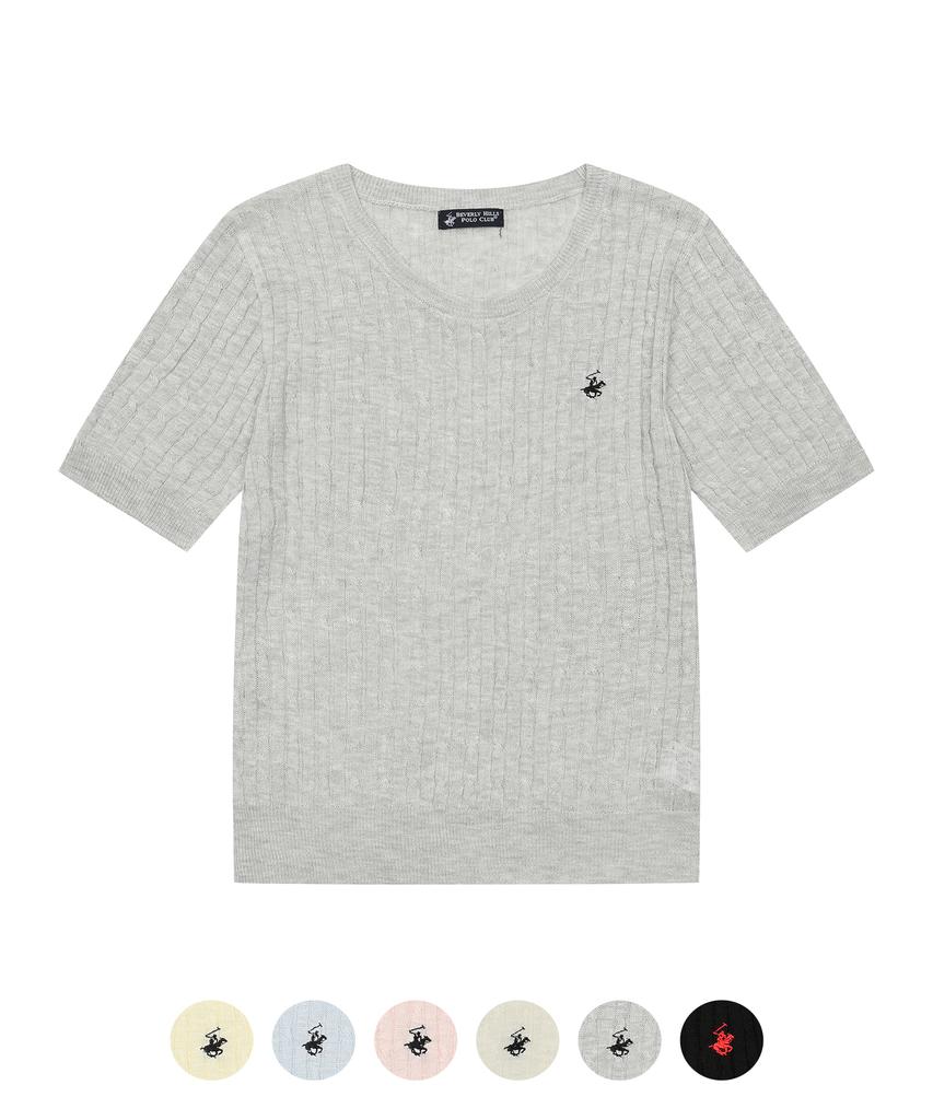 BHPOLOCLUB Women'S Airy Cable Round Knit 6 Colors Tk104