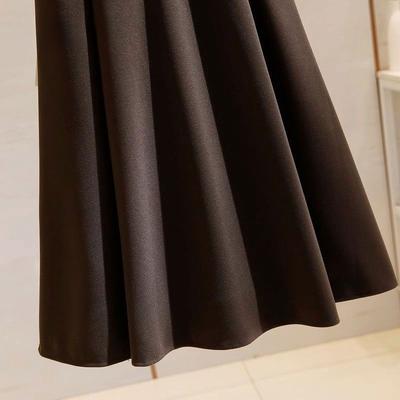 Herbst Winter Damen Wollrock Hohe Taille Elegant Fließend Midi Slim Fit Mode Bauchkontrolle Büro Casual