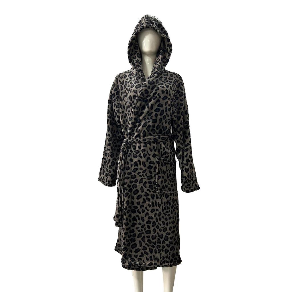 Couples' Casual Flannel Hooded Bathrobe Pajamas