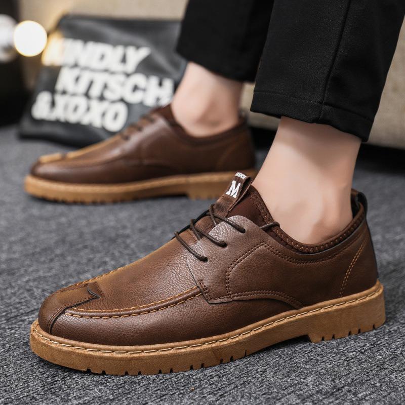 Men's formal leather shoes business casual shoes lace-up leather shoes commuter men's trend spring and summer British shoes