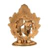 Vergoldete Metall Radha Krishna Statue - Radha Krishan Idol Schauobjekt Figur für Zuhause Büro Tempel Pooja Dekor Geschenk (Satz von 1)