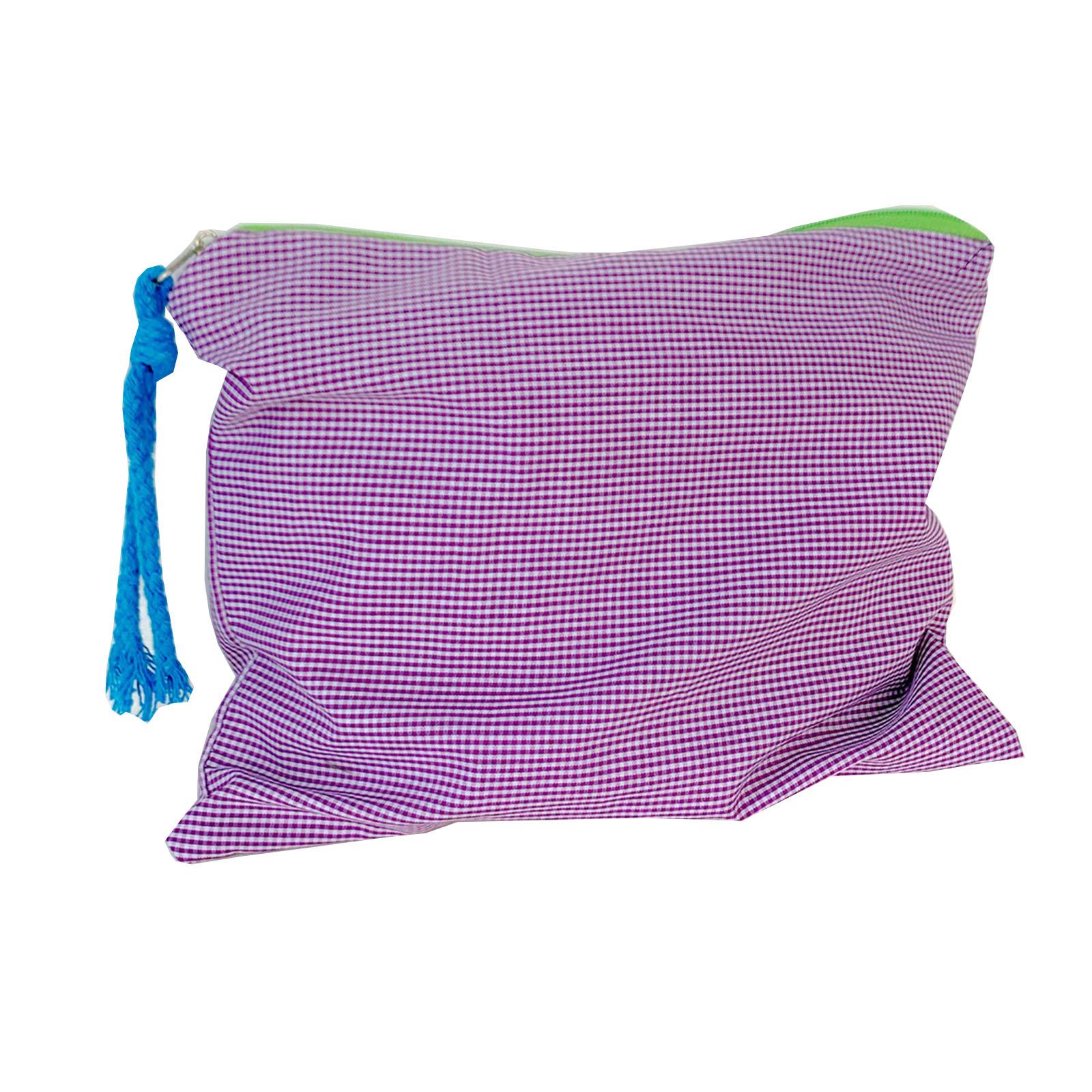 

Женская клетчатая косметичка модная хлопковая косметичка на молнии многоцелевая для девушек и женщин фиолетовый