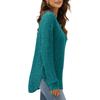 Autumn Winter Square Neck Stretch Rib Knit Top Solid Color Long Sleeve Loose T-shirt