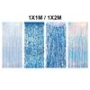 Colorful Laser Blue Party Backdrop Curtains Iridescent Foil Glitter Rainbow Sparkle Foil Curtain Colored Golden Foil Tinsel
