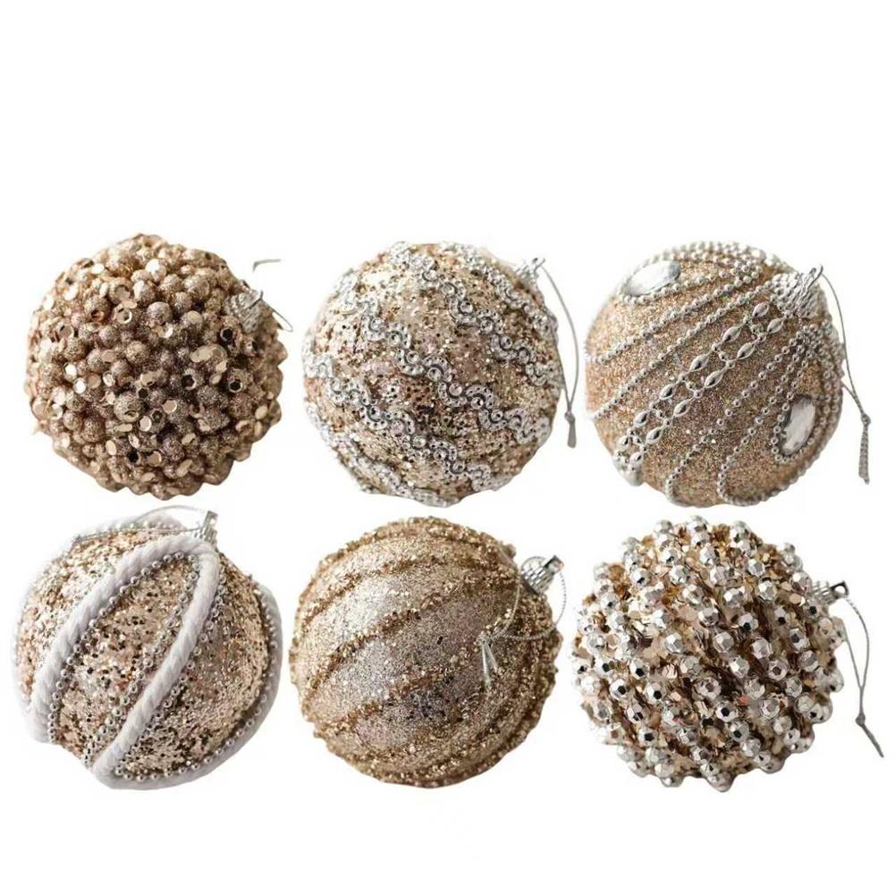 

6pcs Gold Foam Ball Ornaments for Christmas Hanging Decorations Suitable for Holiday Trees Wreaths Mantels and Indoor Use China Mainland
