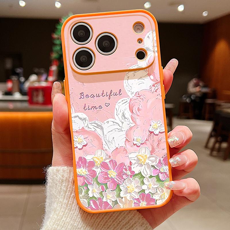 Oil Painting Flowers Pattern Case For iPhone 17 Pro Max Funda iPhone 16 15 14 13 Pro Max Magnetic For Magsafe Hybrid Slim Matte Cover