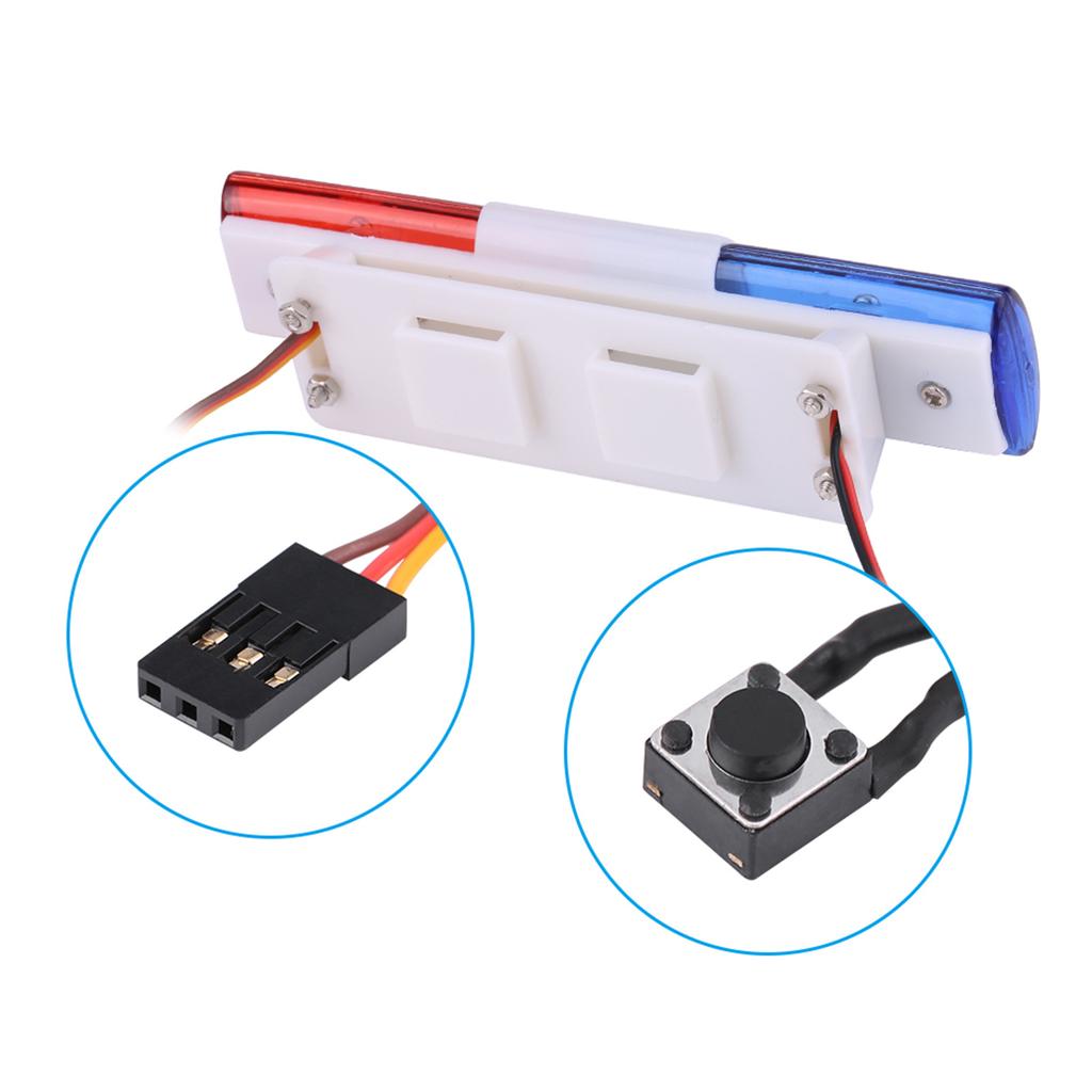 LED Red & Blue Warning Flashing Lights for Remote Control Car Model RC Accessory