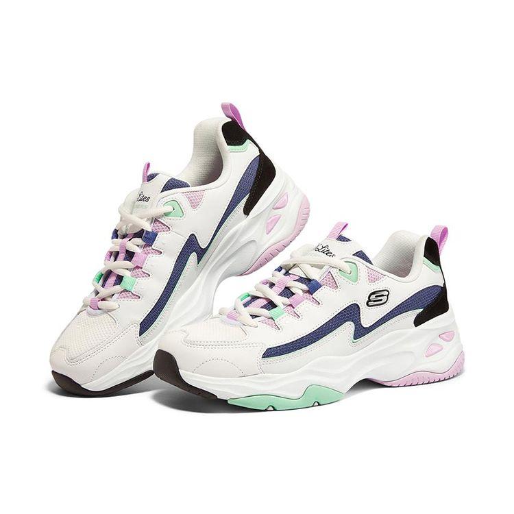 Skechers DLites 4.0 Mesh Sport Trend Low Top Lifestyle Shoes Women Sneakers Colorful 149493-WBKB