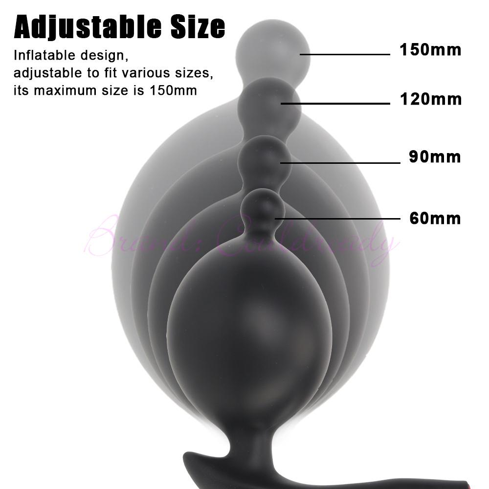 Double Layer Inflated Dildo Pump Silicone Anal Dilator Super Big Anus Butt Plug Prostate Massage Extender Dilatador Sex Toys