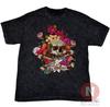 Día De Los Muertos Calavera Flores Arte Retro Vintage Ácido Mineral Lavado Negro