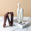 Abstrakte Strichmännchen-Figur Moderne minimalistische sitzende Mann-Harz-Statue Skulptur Haus Büro Schreibtischdekoration