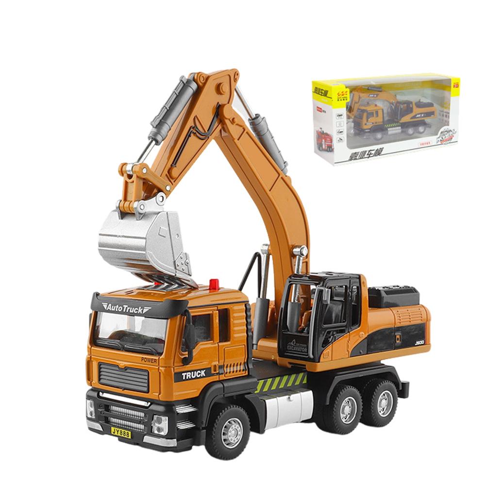 Engineering Vehicle Toys Acousto-optic Rebound Alloy Excavator Garbage Crane Mixer Dumper Model Gifts For Boys Girls