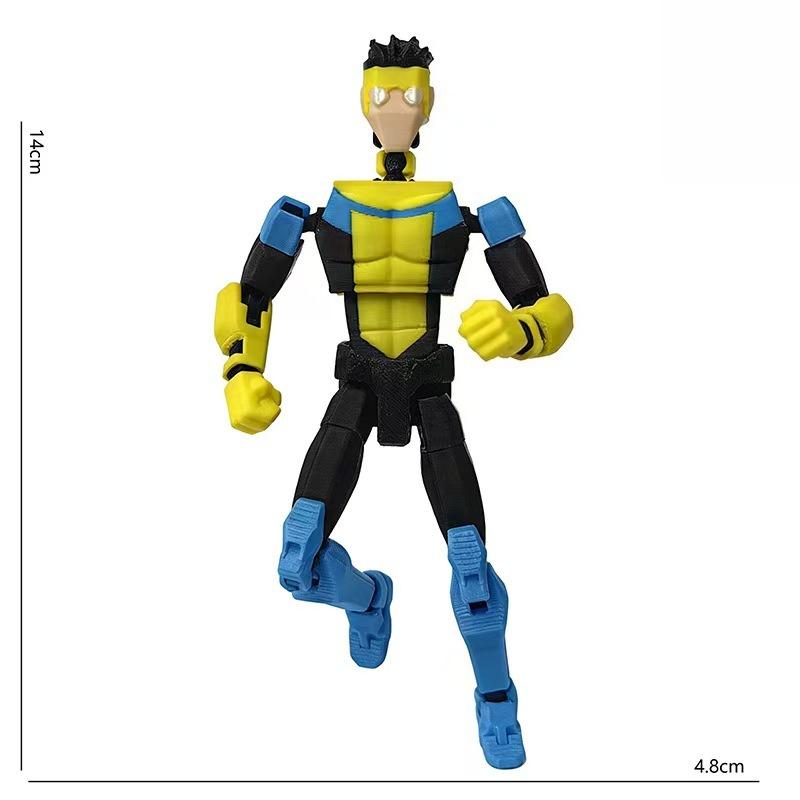 3D Printed Invincible Boy Invincible Mark Titan13 T13 Dummy13 Multi-Jointed Movable Action Figure Desktop Ornament