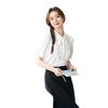 Women's Chiffon Short-Sleeve Formal Shirt - Elegant, Professional, Summer Top