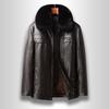 Large Size Take-off Liner Men's Leather Jacket Business Casual Dad Leather Jacket Fleece Thickened Leather Jacket