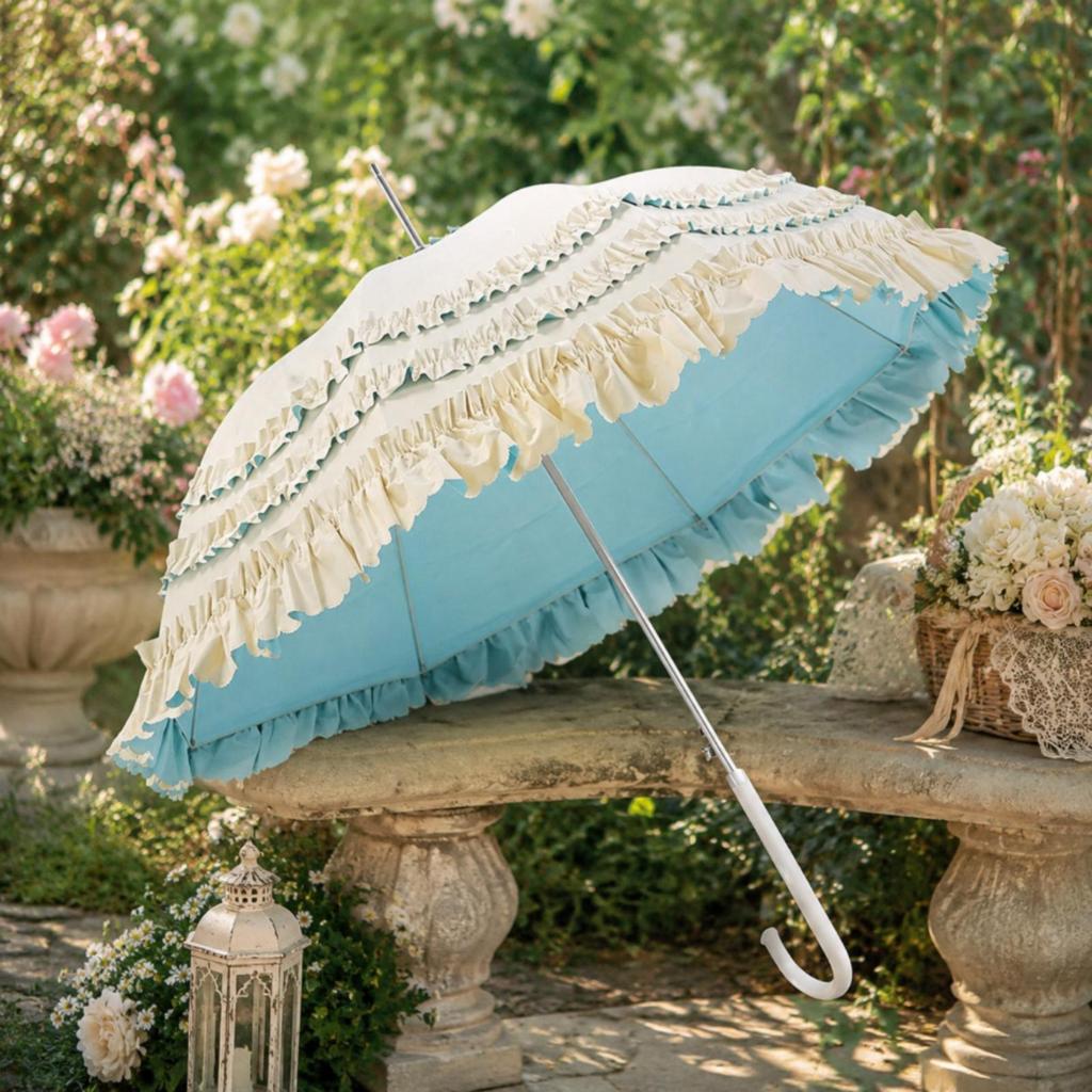 Long-Handle Sun Umbrella Elegant Automatic Open Sunshade Waterproof