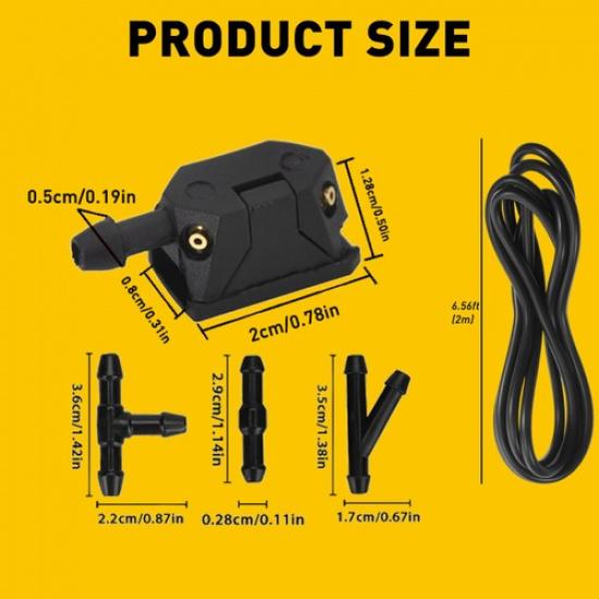 2 X Windshield Wiper Washer Nozzle 2m Hose for Chevrolet Malibu Equinox Blazer A