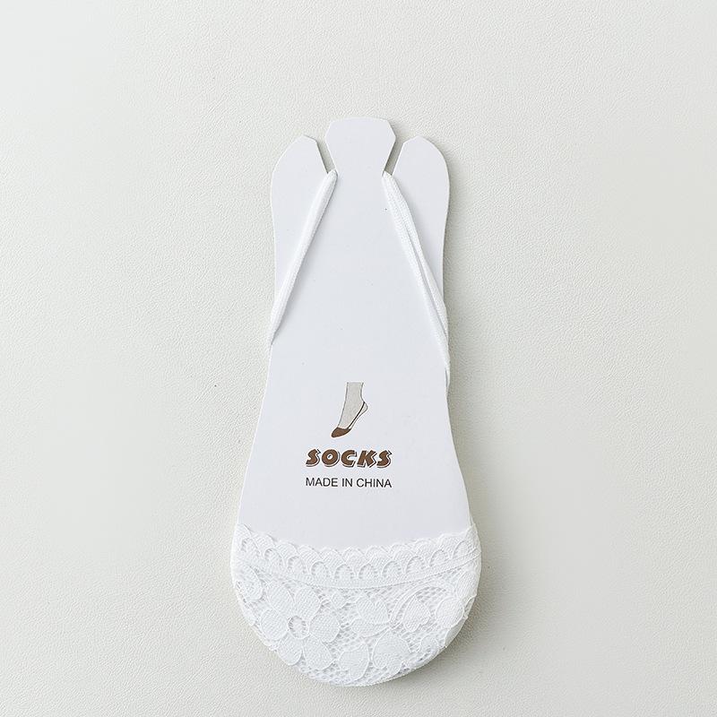 Women's Summer Thin Lace Halter Top Invisible Anti Slip Heel Half Length Socks
