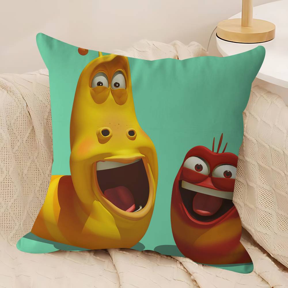 CUTE Cartoon L-Larva Pillow Case Removable Washable Cushion Cover – All-Season Soft Linen