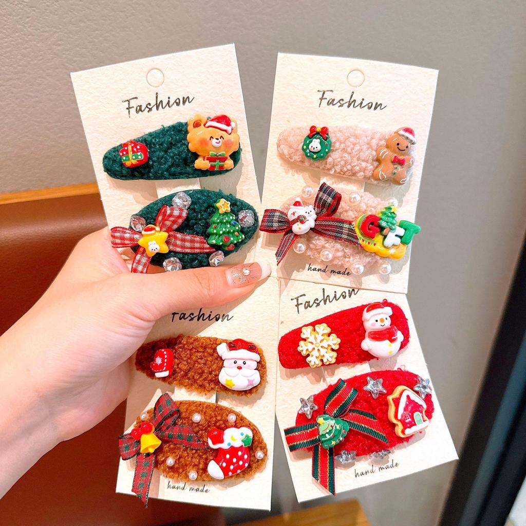 Versatile Santa Claus Hair Clips - Cute Christmas Hair Accessories for Women and Children