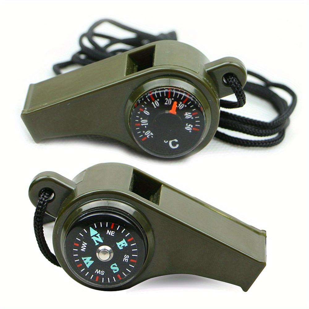 3-in-1 Survival Whistle with Compass and Thermometer Outdoor Camping and Hiking Safety Equipment