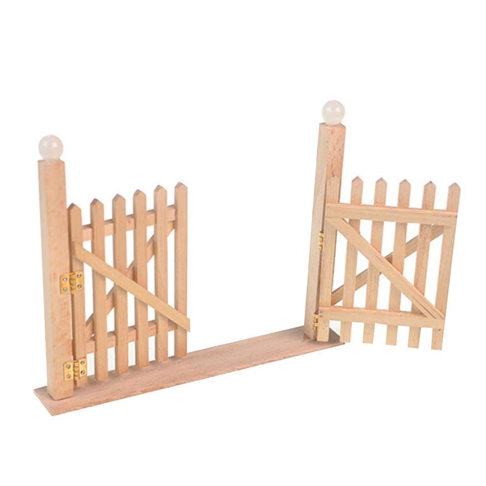 1:12 Scale Dollhouse Fence Door Decoration Toy Dolls House Garden Furniture  for Fairy Garden