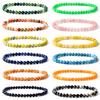 Reiki Natural Stone Bracelets For Women Men 4MM Beads Stretch Bracelet Wholesale Agate Lava Tiny Bangles Handmade Simple Jewelry
