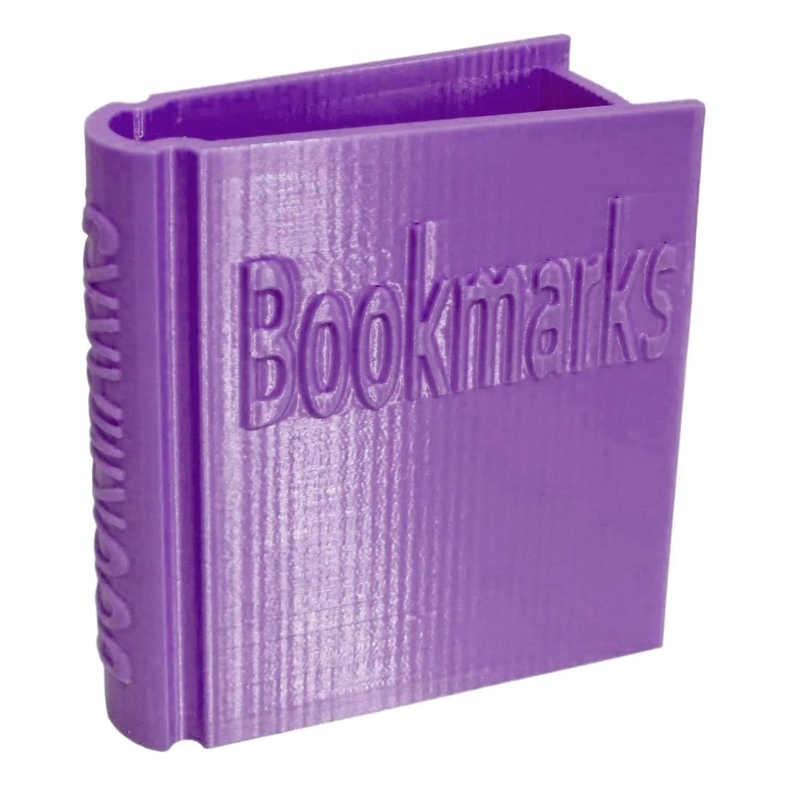 

3D Printed Book Shaped Bookmark Holder Creative Desktop Storage Box For Reading Accessories, Customizable Design And Materials фіолетовий